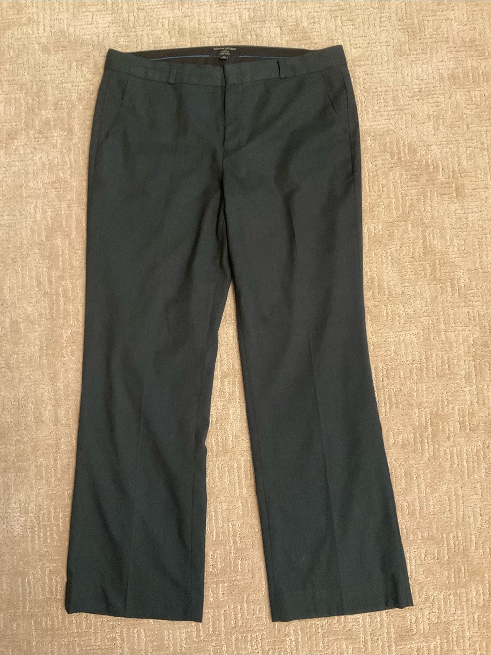 Banana Republic Women Pants Martin Fit Wide Leg Green Sz 14 Plus EUC Minimalist